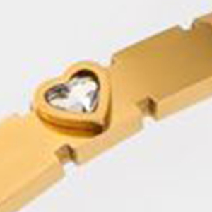 Elegante Bracciale in Acciaio Inossidabile PULSERA, Catena e Anelli alla Moda con Diamanti Quadrati Incastonati - Product Image 4