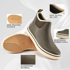 Bottes <span class=keywords><strong>de</strong></span> pont marron pour hommes, imperméables, en caoutchouc, pour la pêche, chaussures <span class=keywords><strong>de</strong></span> <span class=keywords><strong>pluie</strong></span> à la cheville, antidérapantes, bottes marines pour la navigation à voile - Product Image 6