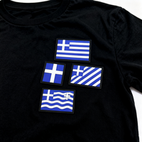 Écusson en PVC souple personnalisé avec drapeau de la Grèce, patchs en PVC souple, écussons de drapeaux de différents pays pour chapeaux, sacs à dos, vêtements