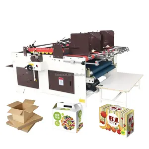 Factory selling semi automatic BYZ-1500 corrugated special or regular shape small carton box gluing machine with belt press