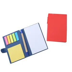 Giá rẻ khuyến mại màu xanh đỏ Bìa dính notepad xách tay Sổ tay keo ràng buộc notepad với bút