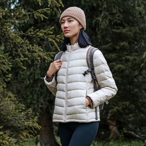PELLIOT Ultralight <strong>Packable</strong> Goose Down Winter Ladies Outdoor Warm Stand Collar Portable Bag White Goose Down <strong>Jacket</strong> - Product Image 2
