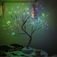 108 Led Bonsai Baum Lichterkette Baum Lampe Batterie USB Künstliche Weiß Silber Zweige Kupferdraht Licht Lichterkette Geist Baum