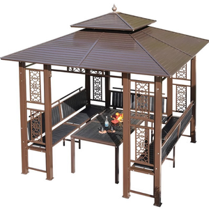 Gazebo <span class=keywords><strong>de</strong></span> Jardín para Exteriores, Pabellón <span class=keywords><strong>de</strong></span> Acero, Pérgola para Patio Trasero, Toldo para Patio <span class=keywords><strong>de</strong></span> Villa, Refugio con Techo Metálico para el Sol - Product Image 1