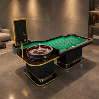 Professioneller Roulette-Spieltisch mit Komplettem Roulette-Rad, Robuster MDF-Rahmen, Individuell Bedruckter Filz für Unterhaltungsorte