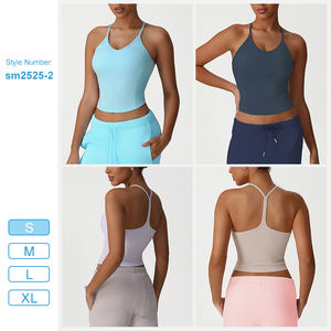 Sm2525-2スポーツタンクトップYバックデザイン高品質フィットネスウェアクイックドライワークアウト服キャミソールスポーツブラ - Product Image 5