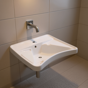 Lavabo Blanco L70 X P60 X A22 Cm Para Personas Mayores Con Diseño Ergonómico - Product Image 3