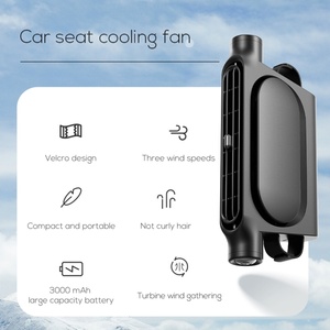 พัดลมระบายอากาศในรถยนต์ Pluska รุ่น CF06 ปรับความเร็วได้ 3 ระดับ แบตเตอรี่ 3000mAh พัดลมขนาดเล็กแบบ USB สำหรับเบาะหลังรถยนต์ - Product Image 2