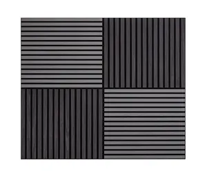 Acoustic Slat Panel PET Wrapped MDF Colors 60x60 cm Slats Wall Panel