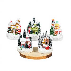 <span class=keywords><strong>Casa</strong></span> <span class=keywords><strong>de</strong></span> Navidad Iluminada con Diseño <span class=keywords><strong>de</strong></span> Dibujos Animados para Muñeco <span class=keywords><strong>de</strong></span> Nieve, Decoración Navideña <span class=keywords><strong>de</strong></span> Resina <span class=keywords><strong>de</strong></span> Estilo Europeo Moderno para Micropaisajes - Product Image 1