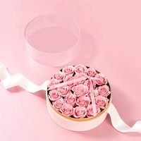 Boîte Cadeau Ronde Rigide Transparente en Acrylique de Luxe pour Roses et Chocolats avec Ruban, Idéale pour Bougies - Vente en Gros