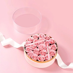 Scatola Regalo Rotonda Rigida Trasparente in Acrilico di Lusso per Fiori e Cioccolatini con Nastro, Ideale per Candele - Vendita all'Ingrosso - Product Image 3