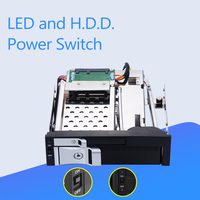 Unestech SATA HDD Enclosures Casing Plastik 2.5+3.5 Inch Hot Swap Backplane SSD Rak Mobile untuk Bay Drive 5.25 PC