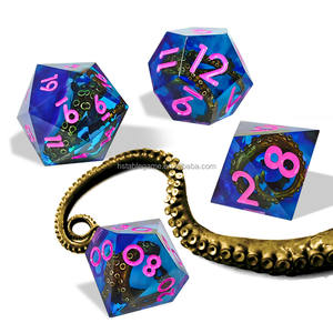 HS DICE 사용자 정의 주사위 세트 다면체 문어 테마 수지 RPG 주사위 세트 RPG TRPG DND 게임 주사위 세트 도매 가격 날카로운 가장자리 - Product Image 2