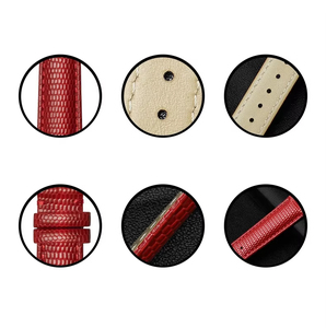 Bracelet de montre OEM personnalisé en cuir véritable grain lézard avec boucle déployante papillon 14mm 16mm 18mm 20mm 22mm – Bracelet de remplacement - Product Image 4