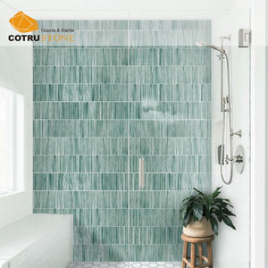 Tuiles en marbre cannelées, garniture en bambou rainurée, <span class=keywords><strong>cabochon</strong></span>, mosaïque courte, panneaux de porte, tuiles murales en pierre personnalisées pour salle de bain - Product Image 2