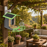 Caméra de surveillance pour mangeoire à oiseaux avec détection de mouvement PIR, objectif 4MP, IP65, reconnaissance d'oiseaux par IA, solaire, ABS