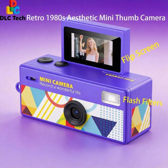 DLC LK030 Retro Mini Thumb Digital Camera 1080P Pocket Recorder Keychain USBC Rechargeable Video Photo Capture Portable Gadget