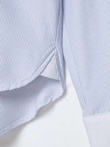 Chemisier boutonné personnalisé 2026 pour femme, à rayures contrastées, avec boutons grenouille traditionnels chinois, en mélange de coton – Fabrication usine - Product Image 4