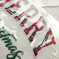 Nouvelles Écussons Brodés Personnalisés en Tissu à Carreaux avec Lettres Joyeux Noël, à Thermocoller, pour Vêtements, Vente en Gros