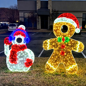 Large Gingerbread Man Motif <b>Light</b> for Outdoor Christmas Events Theme Parks Malls Hotels and Seasonal Photo Scenes - Product Image 1