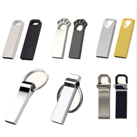 Flashdisk USB 128GB 64GB 32GB 16GB 8GB, Memory Stick Pendrive Mini Metal dengan Gantungan Kunci