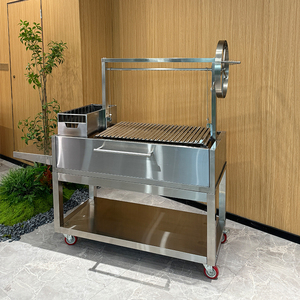 Parrilla argentina de Santa María, ruedas de elevación, parrilla de barbacoa de carbón portátil para el hogar y acampar - Product Image 5