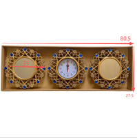 Ensemble de 3 miroirs muraux en plastique creux Art Déco de luxe, motifs variés, miroir mural vintage en bronze, décoration murale pour la maison