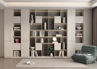 Armoire à livres moderne en bois à 6 niveaux et écologique avec porte cachée pour la maison, le bureau et le salon.