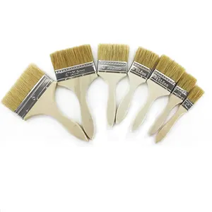 Support customization wall professional brush Pig Bristle paint brush thickened wood handle pig hair paint brushes