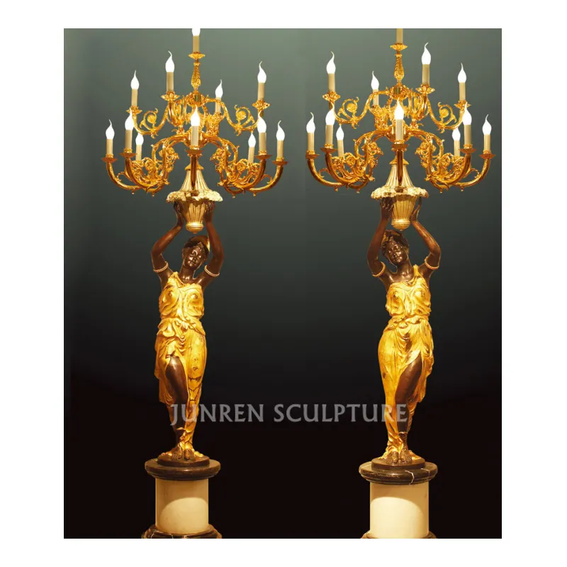 חיי מותרות בגודל עתיק זהב פסל מנורת פסל ברונזה מנורת פסל זול