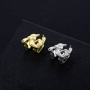 Grillz anti-ternissement plaqué <span class=keywords><strong>or</strong></span> 18 carats, tête de lion, <span class=keywords><strong>dent</strong></span> unique - Bijoux 3D dents de bête Hip Hop pour hommes et femmes, vente <span class=keywords><strong>en</strong></span> gros - Product Image 2