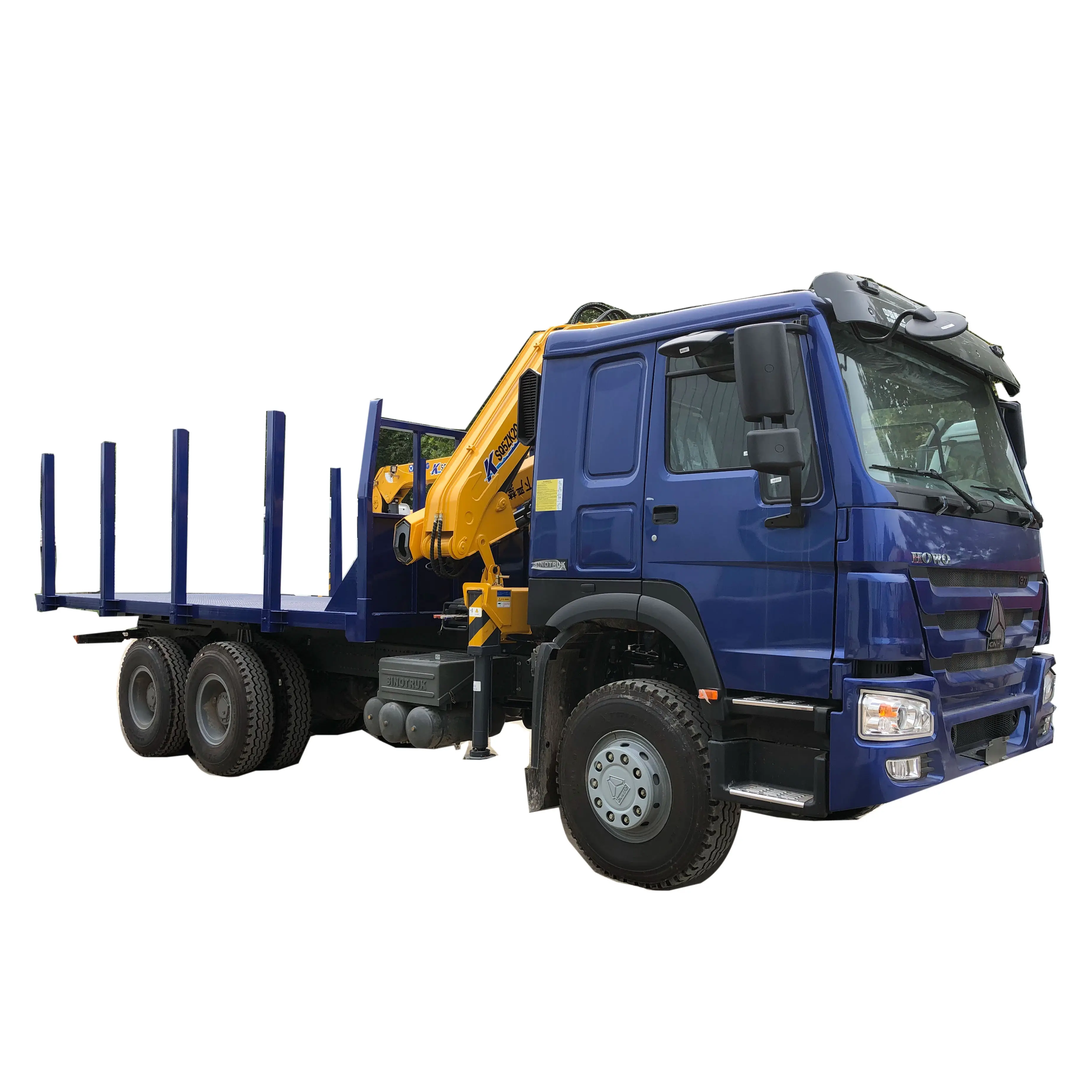 Aangepaste Sinotruk Howo 6X4 6X6 Log Hout Hout Bos Logging Carrier Heavy Truck Diesel Vrachtwagen voertuig Voor Koop> 8L