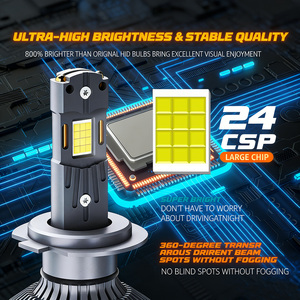 ไฟหน้า LED กำลังสูงพิเศษ 300W 50000LM 6000K แสงสีฟ้า ใช้ได้กับรถยนต์ทั่วไป 12V อุปกรณ์เสริมรถยนต์ Q7 - Product Image 5