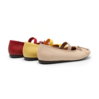 Chaussures plates décontractées à bout rond pour femmes, dessus en cuir véritable, semelle extérieure en caoutchouc, respirantes, légères, design tendance