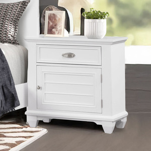 Lit avec rangement, commode et table de chevet avec miroir, ensemble de meubles de chambre contemporains - Product Image 3