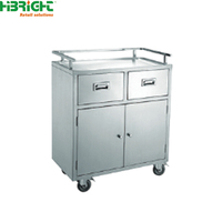 Chariot de livraison alimentaire à deux niveaux en acier inoxydable 304 personnalisable, chariot de service commercial pour hôtels et restaurants