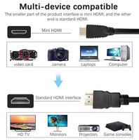 Câble HDMI 4K Premium 2025 Mnin pour la vente en gros abordable plaqué or 1.5M 3M 5 M Mini HDMI vers HDMI pour caméra