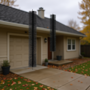 Cepillo para canalones de 4.33 pulgadas de diámetro y 30 pies de longitud, de fibras sintéticas negras, para protección de techos contra hojas y para uso en exteriores/patios. - Product Image 2