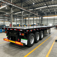 Semi-remorque plateau tri-essieux 40 pieds en acier haute résistance Q355 avec verrous à torsion pour le transport de conteneurs