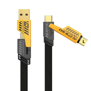 Metal Four-in-one Data Cable PD Fast <b>Charging</b>, Two-to-two, Cloth-woven Data and <b>Charging</b> Cable, Dual Type-<b>C</b> Fast <b>Charging</b> Cable - Product Image 5