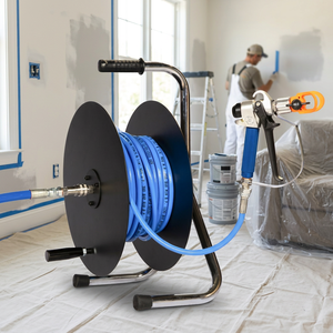 TECNOVER Hose reel complete with 50 meters Airless tube with stainless steel quick coupling for electric Airless paint sprayer - Product Image 3