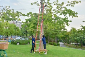 Frp GRP Thang Kéo Dài Bằng Sợi Thủy Tinh Hai Mặt Cách Điện Đa Năng Có Thể Gập Lại Cho Thợ Điện - Product Image 5