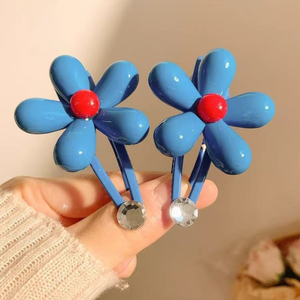 กิ๊บติดผมลายดอกไม้สีฟ้า ดีไซน์เรียบง่าย น่ารัก สไตล์หวานๆ สำหรับผู้หญิง แฟชั่นเครื่องประดับผม ขายส่ง ปี 2026 - Product Image 1