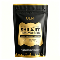 Sirop de miel pur de Shilajit de l'Himalaya OEM avec miel brut et acide fulvique – Soutien énergétique naturel – 10 sirops pour adultes