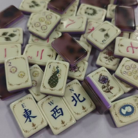 Jeu de Mahjong de Luxe Moderne 160 Pièces Tuiles en Acrylique Portable Jeu Américain Vintage