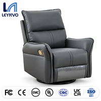 Fauteuil inclinable électrique LEYNVO pour home cinéma, fauteuil inclinable pivotant moderne avec fonction de massage et de chauffage