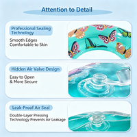 Bouée gonflable en forme de U avec imprimé papillon, siège flottant en PVC pour piscine, plage, été, activités aquatiques en extérieur