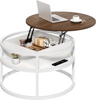 Petit canapé de salon plateau élévateur en marbre noir simple table basse ronde rustique avec rangement à utiliser à la maison