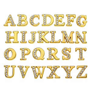 8Mm Bảng Chữ Cái A-Z Trượt Puffy Chữ Với Pha Lê Nửa Rhinestone Dễ Thương Tự Là<span class=keywords><strong>m</strong></span> Đồ Trang Sức Là<span class=keywords><strong>m</strong></span> Charms <span class=keywords><strong>M</strong></span>ặt Dây Chuyền Cho Dây Đeo Cổ Tay Vòng Đeo Tay - Product Image 2